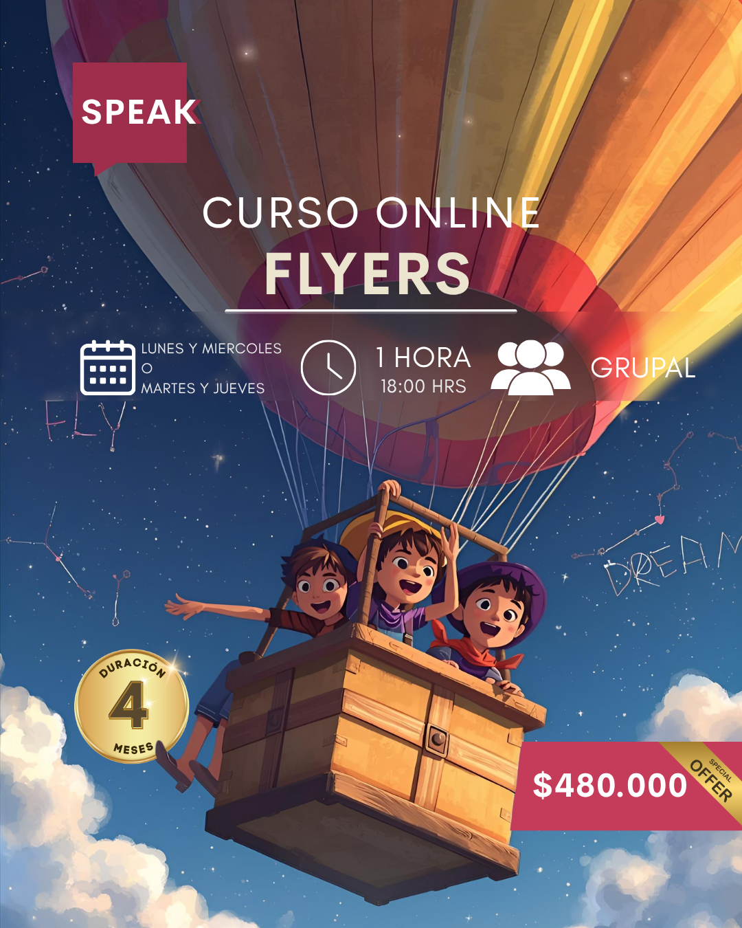 Curso de Inglés Flyers Online para Niños | Speak Institute