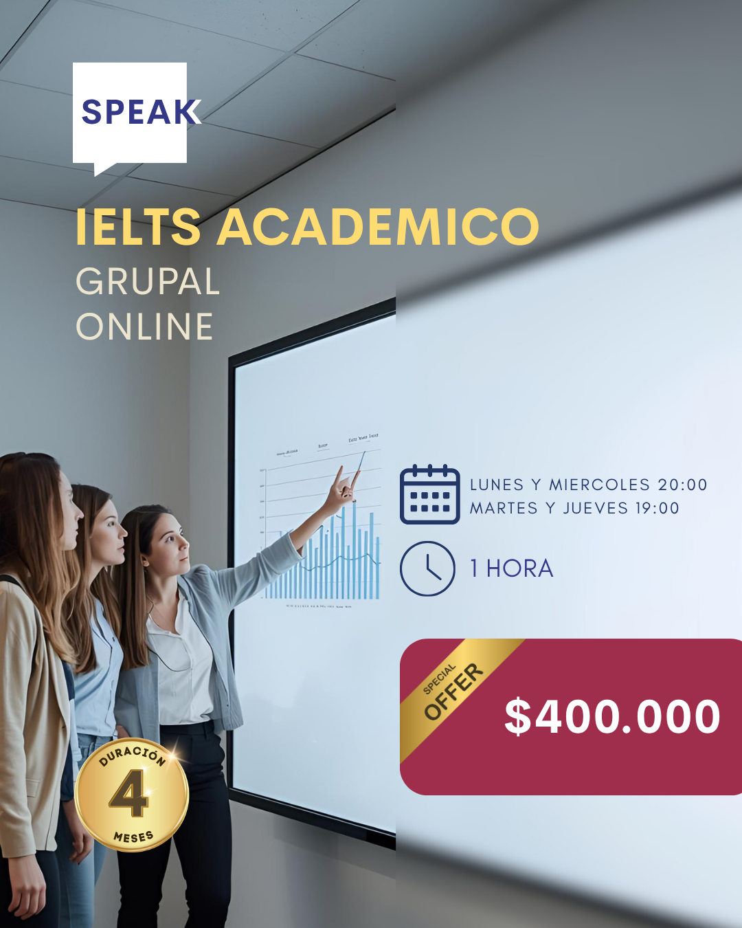 Curso IELTS Academico Online Grupal | Speak Institute