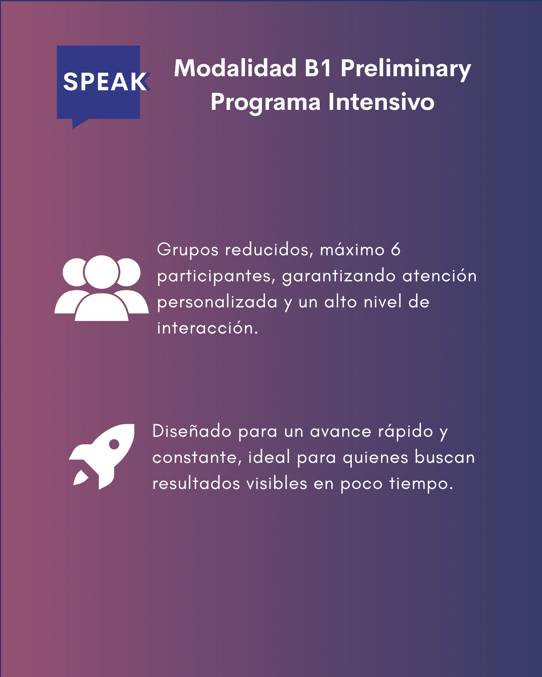 Curso de Inglés B1 Preliminary Online Intensivo | Speak Institute