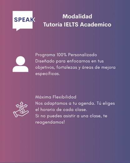 Tutoría IELTS Academico Online Personalizada | Speak Institute