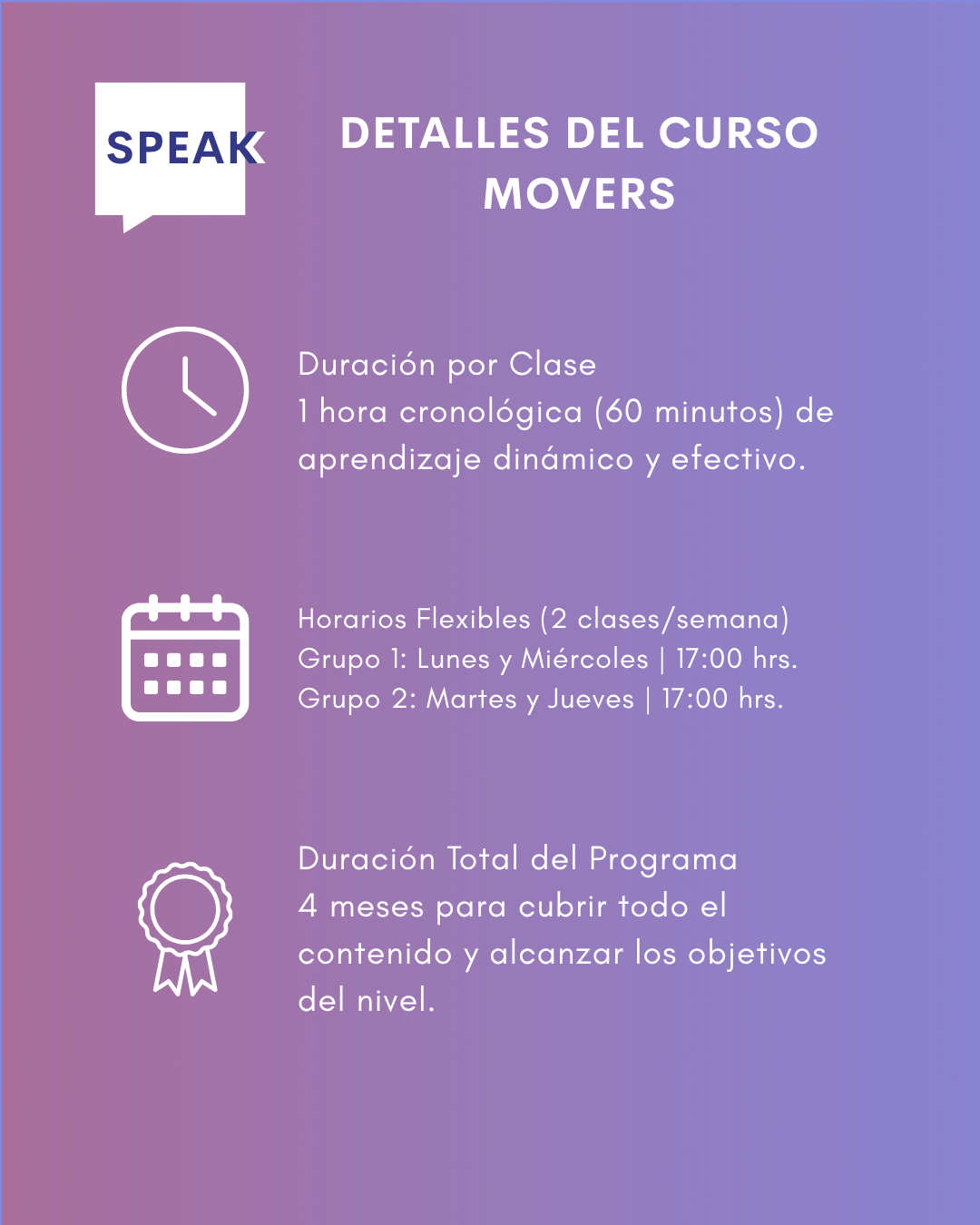 Curso de Inglés Movers Online para Niños | Speak Institute