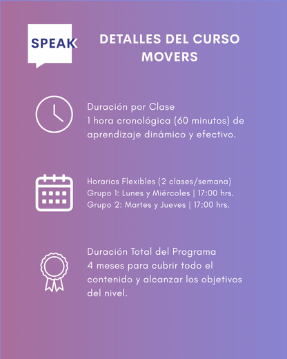 Curso de Inglés Movers Online para Niños | Speak Institute