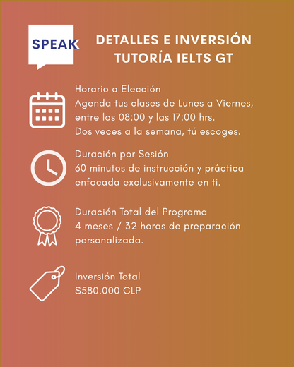 Tutoría IELTS General Training Online Personalizada | Speak Institute
