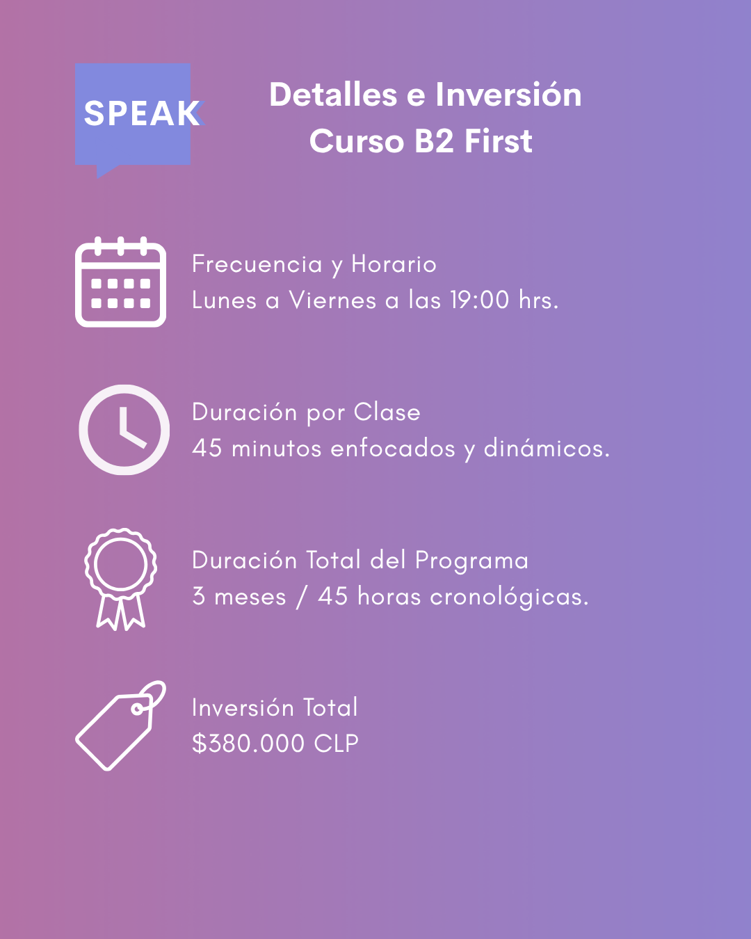 Curso de Inglés B2 First Online Intensivo | Speak Institute
