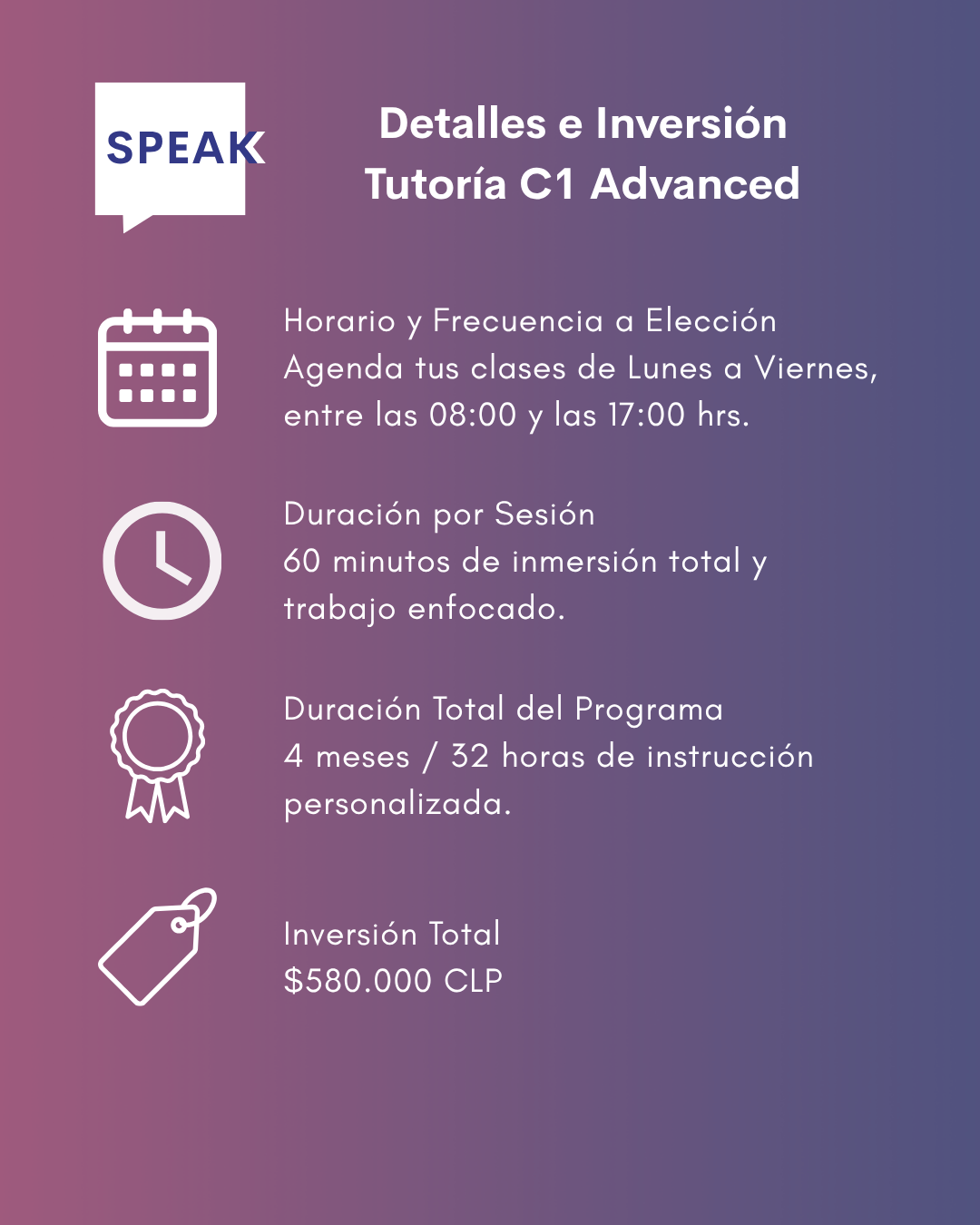 Tutoría de Inglés C1 Advanced Online Personalizada | Speak Institute