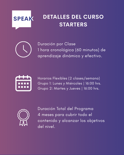 Curso de Inglés Starters Online para Niños | Speak Institute