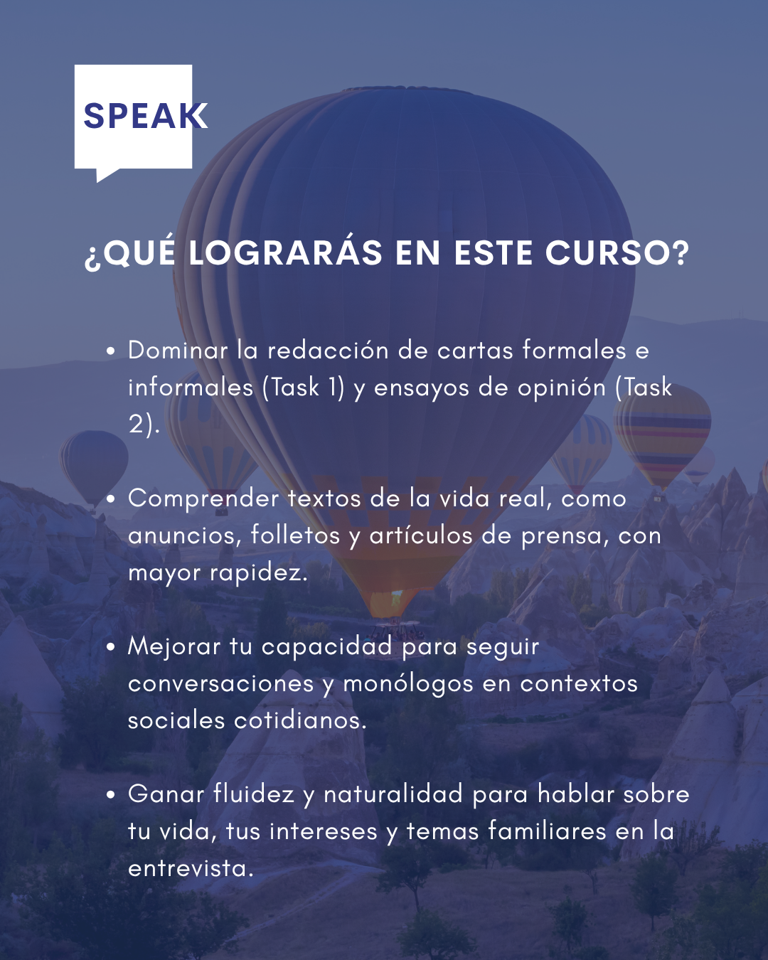 Curso IELTS Academico Online Grupal | Speak Institute