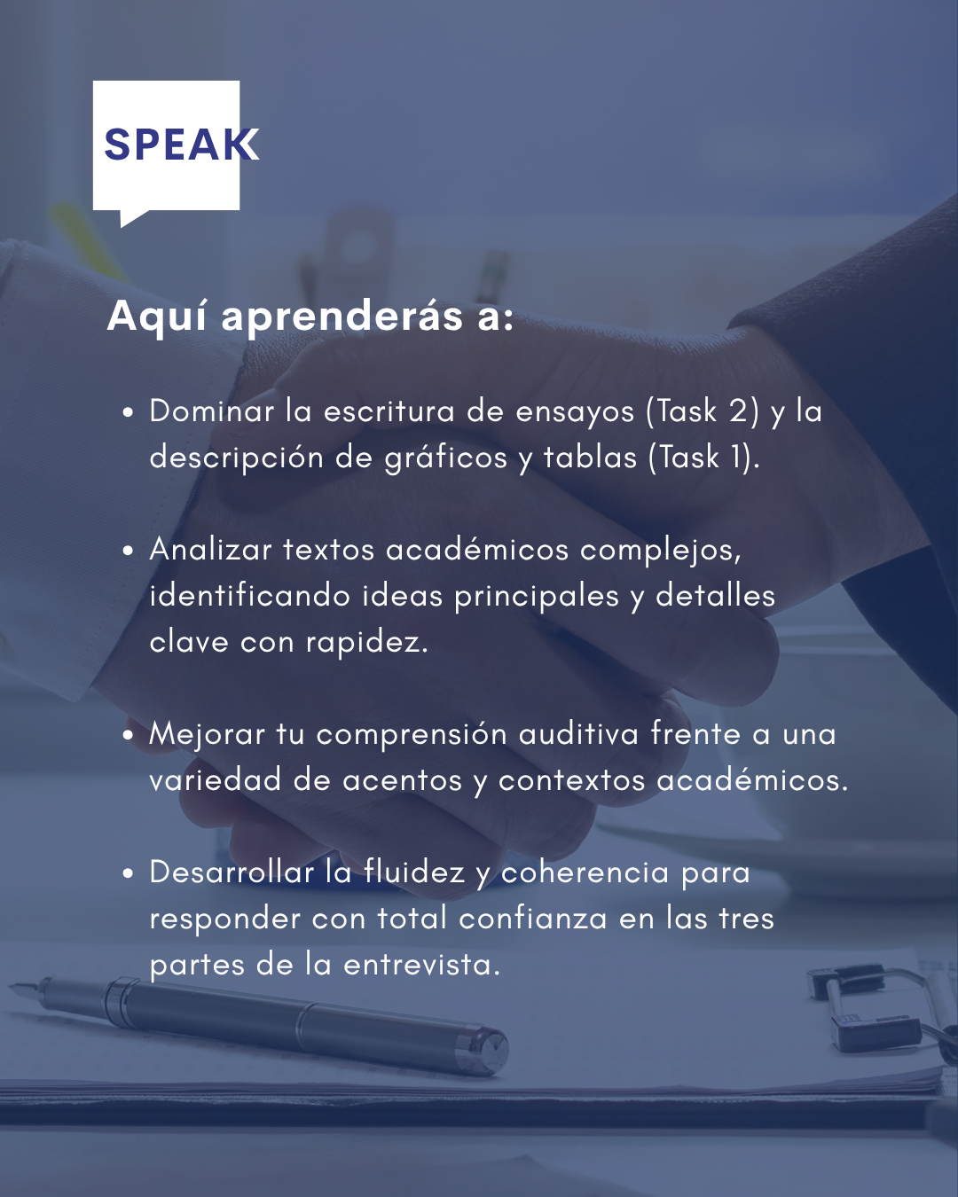 Tutoría IELTS Academico Online Personalizada | Speak Institute